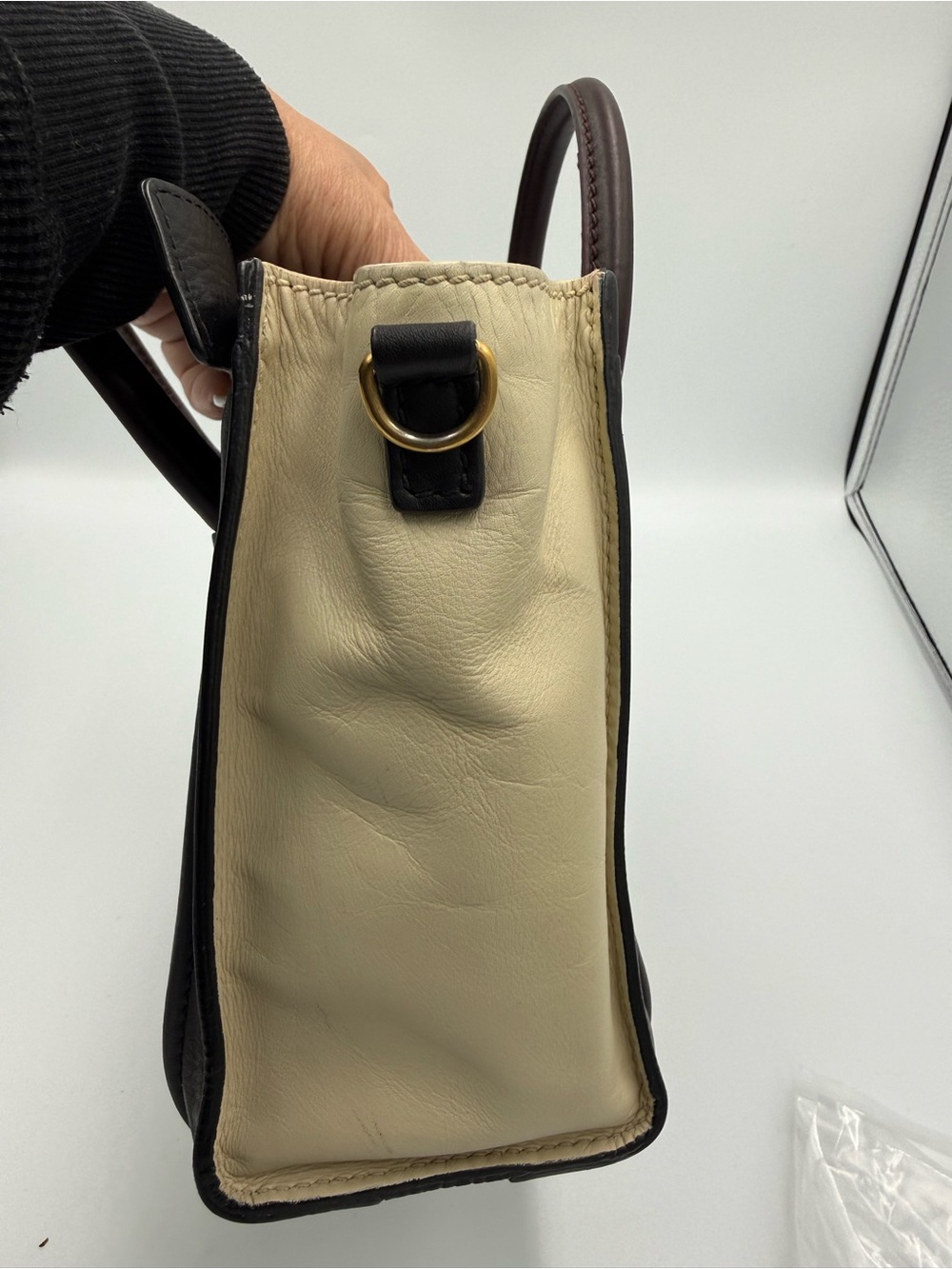 Celine Luggage Nano Tricolor  - Cream, Khaki & Dark Brown - Picture 6 of 9